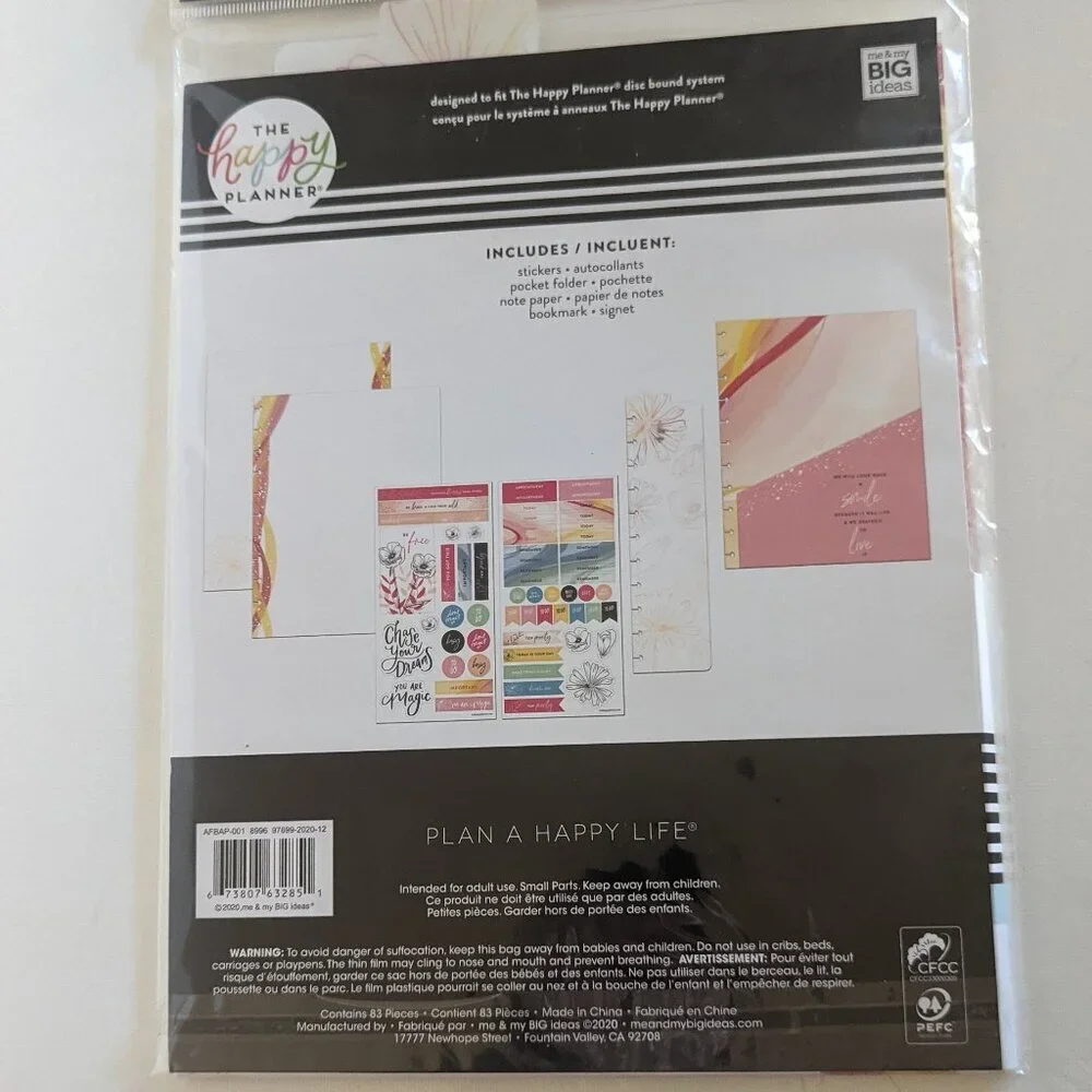 NWT 83 pc Happy Planner Big Everyday Accessories Pack Stickers Floral Summer NIP